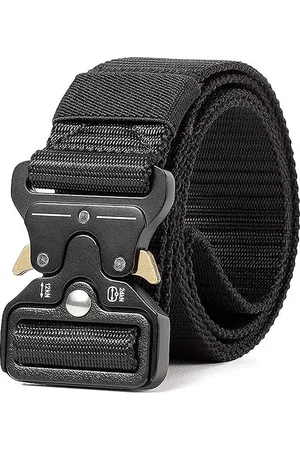 Merkloos 120cm - Tactische riem voor heren - Tactische riem - Sterke en verstelbare militaire riem - Perfect voor liefhebbers van buitensporten - Duurzaam canvas - Geschikt voor bergbeklimmen, kamperen en buitenavonturen