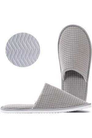 Merkloos Zachte koraalfluwelen hotelpantoffels - Draagbare spa-pantoffels met dikke zolen - Herbruikbare antislip reispantoffels voor thuis en op reis