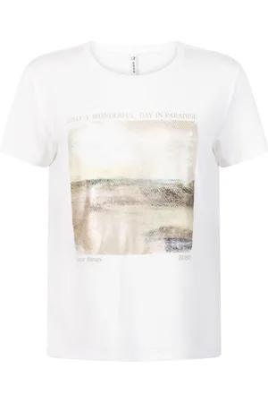 ZOSO T-shirt Valerie Cotton Jersey T Shirt 251 0005-0007 Off White/sand Dames