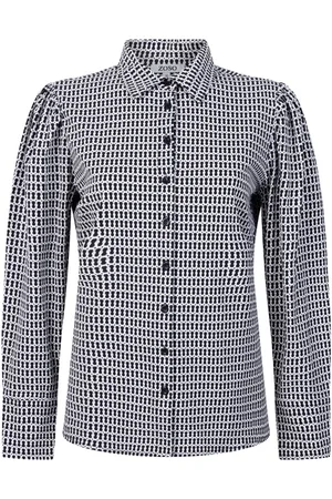 ZOSO Blouse Travel Blouse Yvette 251 0008-0005 Navy/off White Dames