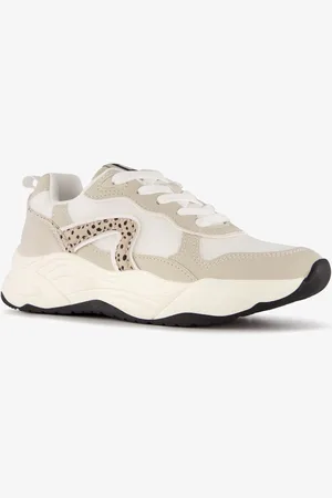 Blue Box Meisjes dad sneakers luipaardprint beige