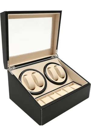 Merkloos Horloge Doos - Horlogebox - Horlogedoos Heren - Watch Roll - Zwart/Bruin - 10 horloges - Opbergdoos