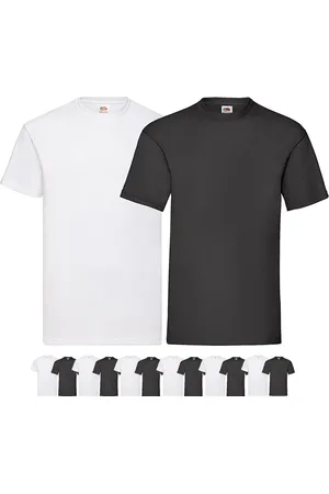 Fruit Of The Loom 12 pack Witte & Zwarte shirts Ronde hals maat XXL Valueweight