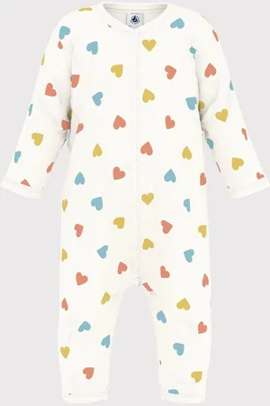 Petit Bateau Katoenen babypyjama zonder voetjes met hartjesprint Unisex Boxpak - ;Multico