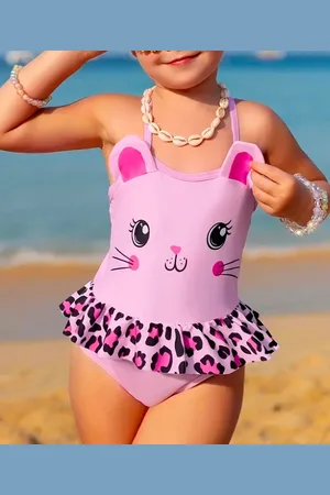 Merkloos Zwemkleding meisjes badpak met print maat 110 (4-5 jaar borstomvang 59cm)