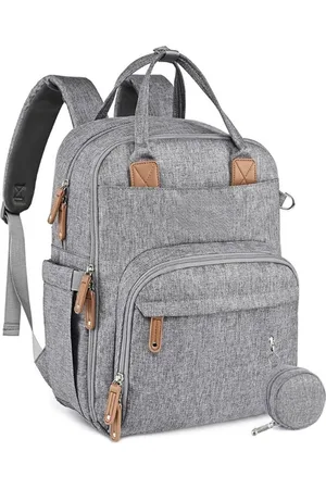 Merkloos Diaper Bag Backpack, Baby Diaper Bag Backpack with Changing Mat for Mom and Dad (Gray)