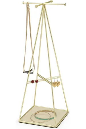 Merkloos En sieradenopslag, metaal, mat goud, 13,3 x 12,7 x 36,2 cm Jewelry standaard en jewelry opslag, metaal, mat goud, 13,3 x 12,7 x 36,2 cm