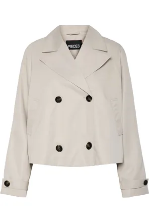 Pieces® PCSCARLETT LS SHORT TRENCHCOAT NOOS Dames Trenchcoat