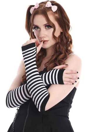 Banned Retro Frances Striped Armwarmer - /Zwart