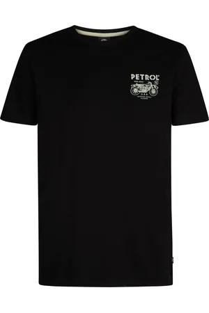 Petrol Industries Heren Backprint T-shirt Bayfrontstone - Zwart