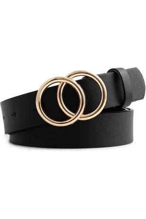 Merkloos Dames Riem - Dubbele Ringen Gesp - - Gouden Gesp - 105CM