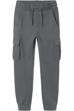 NAME IT Kids jongens joggingbroek OLLIE CARGO Lava Smoke Relaxed Fit