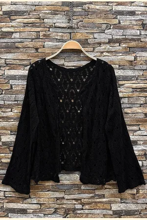Merkloos Dames vest Solene katoen crochet bohemian chic cardigan maat S