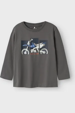 NAME IT Mini jongens longsleeve TRAS Lava Smoke Regular Fit