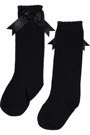 iN ControL 2 pack kniekousen met satijnen STRIK - black mt 31/34