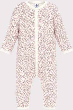 Petit Bateau Katoenen babypyjama zonder voetjes met bloemenprint Unisex Boxpak - ;Roze