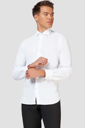 OppoSuits White Knight Shirt - Heren Overhemd - Casual Effen Gekleurd -