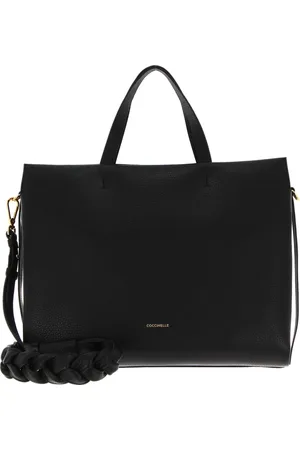 Coccinelle Leren Handtas Schoudertas Boheme Handbag Grained Leather Zwart