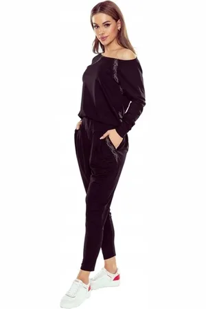 Eldar Felicity - Stijlvol viscose trainingspak met elegante gouden accenten - gemaakt in Europa - hoogwaardig huispak - Lange Mouw Broek - M/L