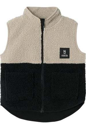 NAME IT Kids jongens vest LAKET TEDDY Black PURE CASHMERE Regular Fit