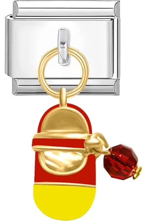quiges Schakel - Bedel - 9mm - charms - Sandaal hanger - Geschikt voor - Nomination- armband - Schakelarmband - italy bedels armband