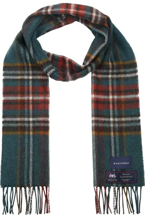 Suitable Sjaal Ruit Merino Wol Petrol