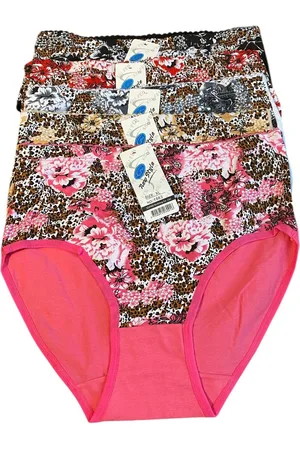 Merkloos Dames Slips 5 pack - Katoenen - 1883 - Bloemenprint - M/L (38-40)