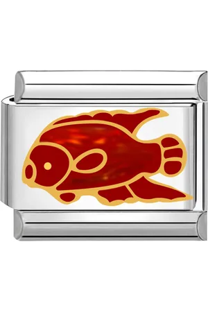 quiges Schakel - Bedel - 9mm - charms - Goudvis - Geschikt voor - Nomination- armband - Schakelarmband - italy bedels armband