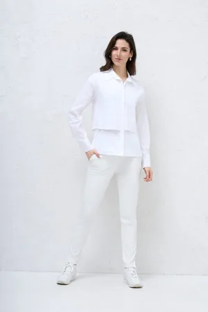 Merkloos Chastar Dames Blouse Dubbel Laags -