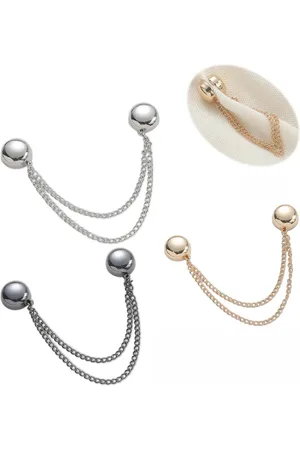 Merkloos Bevestigingsclip voor broekspijp - Vestclip Magnetisch - 3 Stuks - Vestklem - Magneet Broche Mini - Met Kettinkjes - Vestclip Dames - Vestspeld - Magnetische Broche - Hoofddoek Magneet - Sjaal - Blouse - Gebreide Jas - Jurken - Antislip Vas