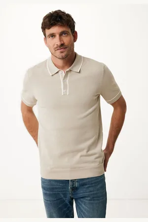 Mexx Knitted Polo With Tippings Sand Heren
