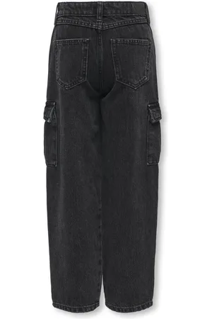 ONLY Kids Jeans Kogharmony Wide Crgo Carrot Azg659 15326871 Washed Black Dames