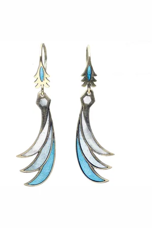 Bela Donaco Oorbellen Art Deco – Resin Art – Messing