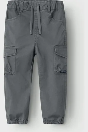 NAME IT Mini jongens broek BEN CARGO Lava Smoke Baggy Fit