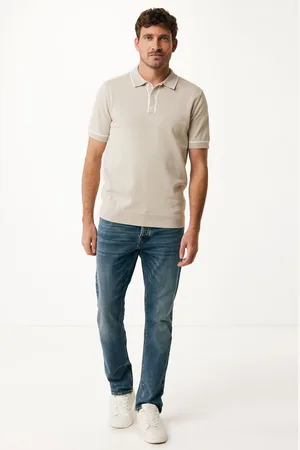 Mexx Knitted Polo With Tippings Sand Heren