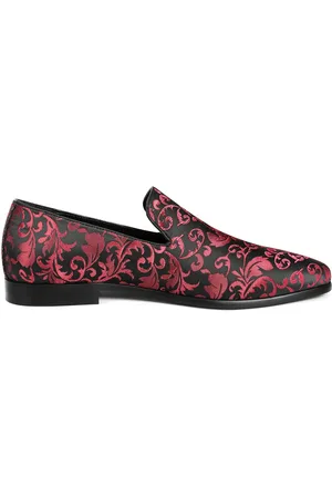Allthemen Heren Jacquard Loafers Bruiloft Mocassins - Borduurwerk Pak Pantoffels - EU43
