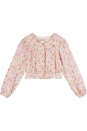 NoNo Timba cropped AOP Flower Blouse l/sl -