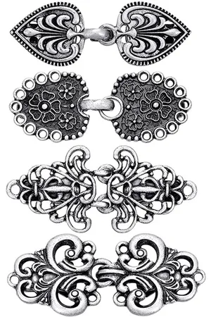 4 Stuks - Broche Clip - 4 Stijlen - Vestsluiting - vestclip dames - Broche - metaal - - Antislip Vaste Gesp - 7cm - Vintage trui broche clip - voor Cape mantel sjaalkraag gesp overhemd