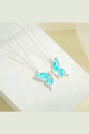 Bixorp Friends BFF Ketting voor 2 met Vlinders - - Cadeau voor Haar / Dames / Vriendin / Mama / Vrouwen- Best Friends voor Twee