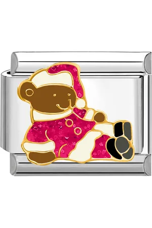 quiges Schakel - Bedel - 9mm - charms - taddybeer - Geschikt voor - Nomination- armband - Schakelarmband - italy bedels armband