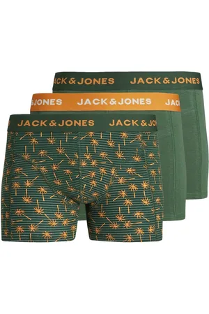 JACK & JONES Jack&Jones jongens boxers CULA 3 PACK Dark Green Dark Green - Dark Green