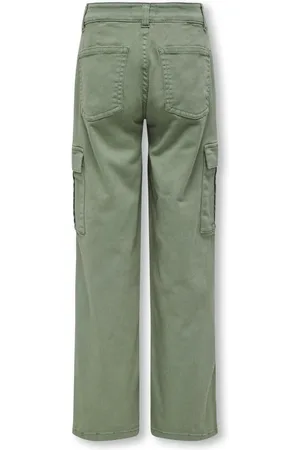 ONLY Meisjes kids cargo broek YARROW-VOX Hedge Green Straight Fit