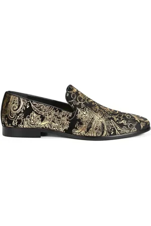 Allthemen Heren Jacquard Loafers Bruiloft Mocassins - Borduurwerk Pak Pantoffels - EU41