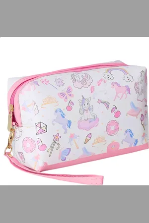 Ainy Make Up Tasje XS schattige unicorn | kleine compacte organizer 15x11x7cm voor cosmetica en skincare - waterbestendig tas - toilettas dames voor make-up, sieraden en meer | De luxe beautycase voor tafel bureau of onderweg | Moederdag cadeau