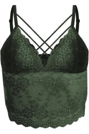Merkloos Dames bralette lang van kant met dunne schouderbandjes L/XL 40/42