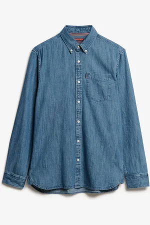 Superdry ESSENTIALS L/S DENIM SHIRT Heren Overhemd