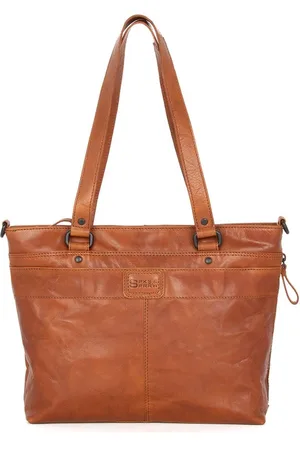 Spikes&Sparrow Leren Shopper - Lavendar - Cognac