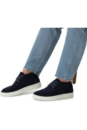 Manfield Heren - Navy suède veterboots