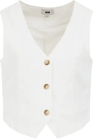 WE Fashion Dames gilet van linnenmix