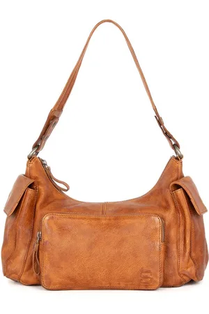 Spikes&Sparrow Leren Schoudertas - Jaclyne - Cognac